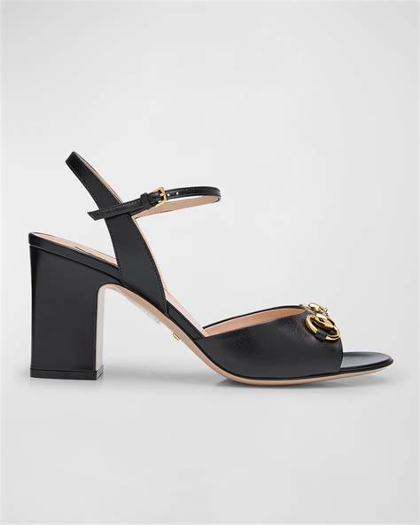 gucci lady leather horsebit ankle-strap sandals|Gucci Horsebit sandals flat.